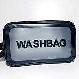 Косметички прозорі Washbag набір 3 шт. чорні різні розміри, фото 6