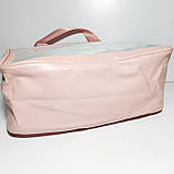 Прозора косметичка з ручками Washbag великий рожевий розмір L, фото 4