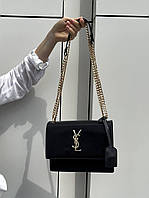 Женская подарочная сумка клатч Yves Saint Laurent Medium Sunset Leather Shoulder Bag (черная) torba0195