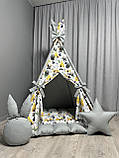 Вігвам для хлопчика Єнотики БОНБОН з Кошиком Повний комплект, вігвам для дівчинки, дитячий вігвам, дитячий намет, вігвам для дітей, фото 6