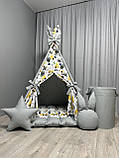 Вігвам для хлопчика Єнотики БОНБОН з Кошиком Повний комплект, вігвам для дівчинки, дитячий вігвам, дитячий намет, вігвам для дітей, фото 4