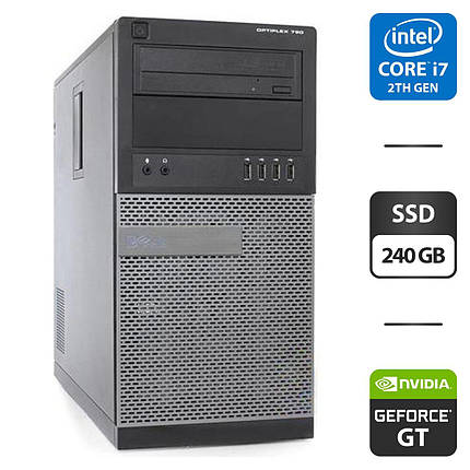 Комп'ютер Dell OptiPlex 790/Core i7-2600 4 (8) ядра 3.4 GHz / 8 GB DDR3 / 240 GB SSD/GeForce GT 730 2GB/DVD-ROM, фото 1