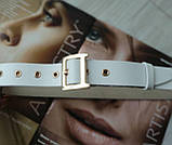 Жіночий ремінь Dior пряжка золото ширина 2.8 см білий, фото 3