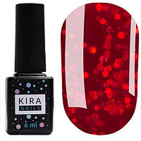 Гель-лак Kira Nails №095 (насыщенный красный с микроблеском), 6 мл