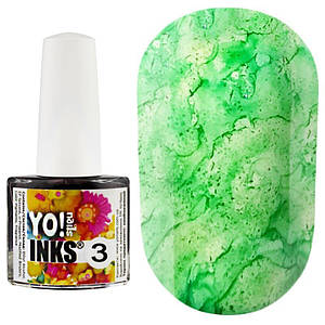 Чорнило Yo! Nails Inks №3, колір зелений, 5 мл