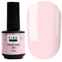 Kira Nails French Base 001 (нежно-розовый), 15 мл