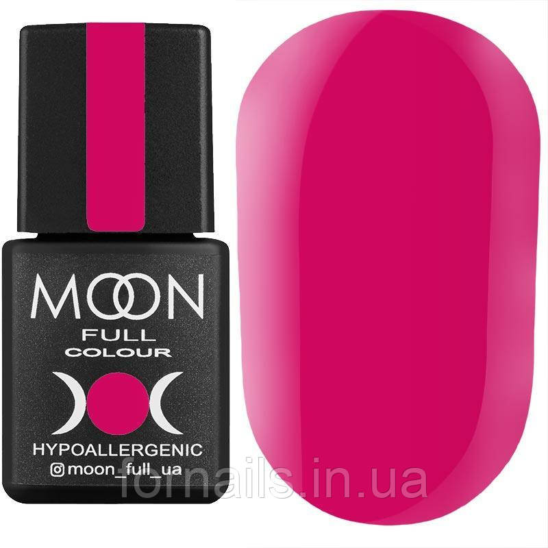 Гель-лак MOON FULL color Gel polish №122 (яскраво-рожевий з малиновим відливом, емаль), 8 мл