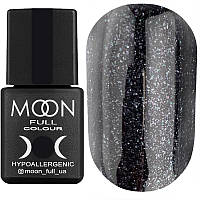 Гель-лак MOON FULL color Gel polish №189 (черный с блестками, микроблекс), 8 мл