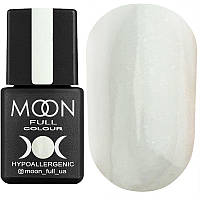 Гель-лак MOON FULL color Gel polish №202 (белый полупрозрачный с блестками, микроблеск), 8 мл