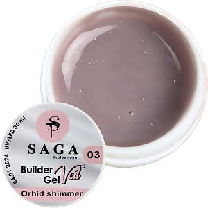 Гель для нарощування SAGA Builder Gel Veil №3 Orchid shimmer 30 мл