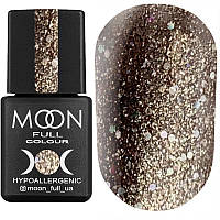 Гель-лак MOON FULL color Gel polish №322 (темный бежевый с разноцветным глиттером), 8 мл