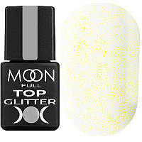 MOON FULL Top Glitter №2 Gold (прозрачный с золотистым микроблеском), 8 мл