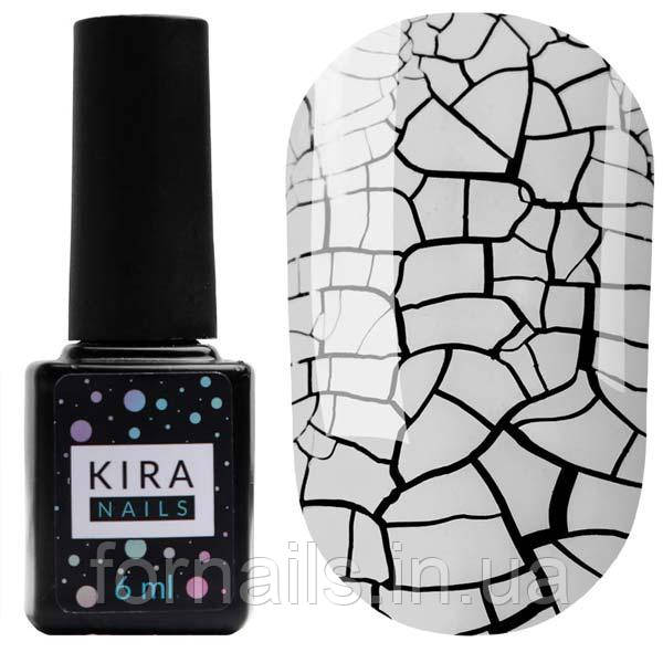 Гель-лак Kira Nails Crack Effect White (білий для кракелюра), 6 мл