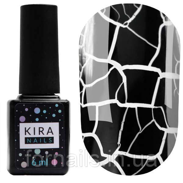 Гель-лак Kira Nails Crack Effect Black (чорний для кракелюра), 6 мл