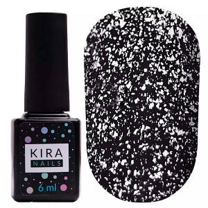 Kira Nails No Wipe Silver Top - топ без липкого шару з срібним мікроблеском, 6 мл