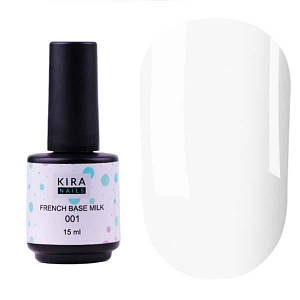 Kira Nails French Base Milk 001 (молочна), 15 мл