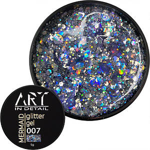 Гель із блискітками ART Mermaid Glitter Gel №007, 5 мл