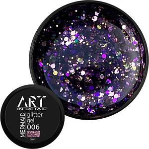 Гель із блискітками ART Mermaid Glitter Gel №006, 5 мл