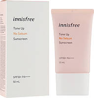 Сонцезахисний крем Innisfree Tone Up No Sebum Sunscreen SPF50+ PA++++, 50 мл