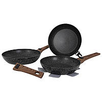 Набір сковорідок Gimex Frying Pan Set 3 предмети Black (6979264) оригінал DAS302024