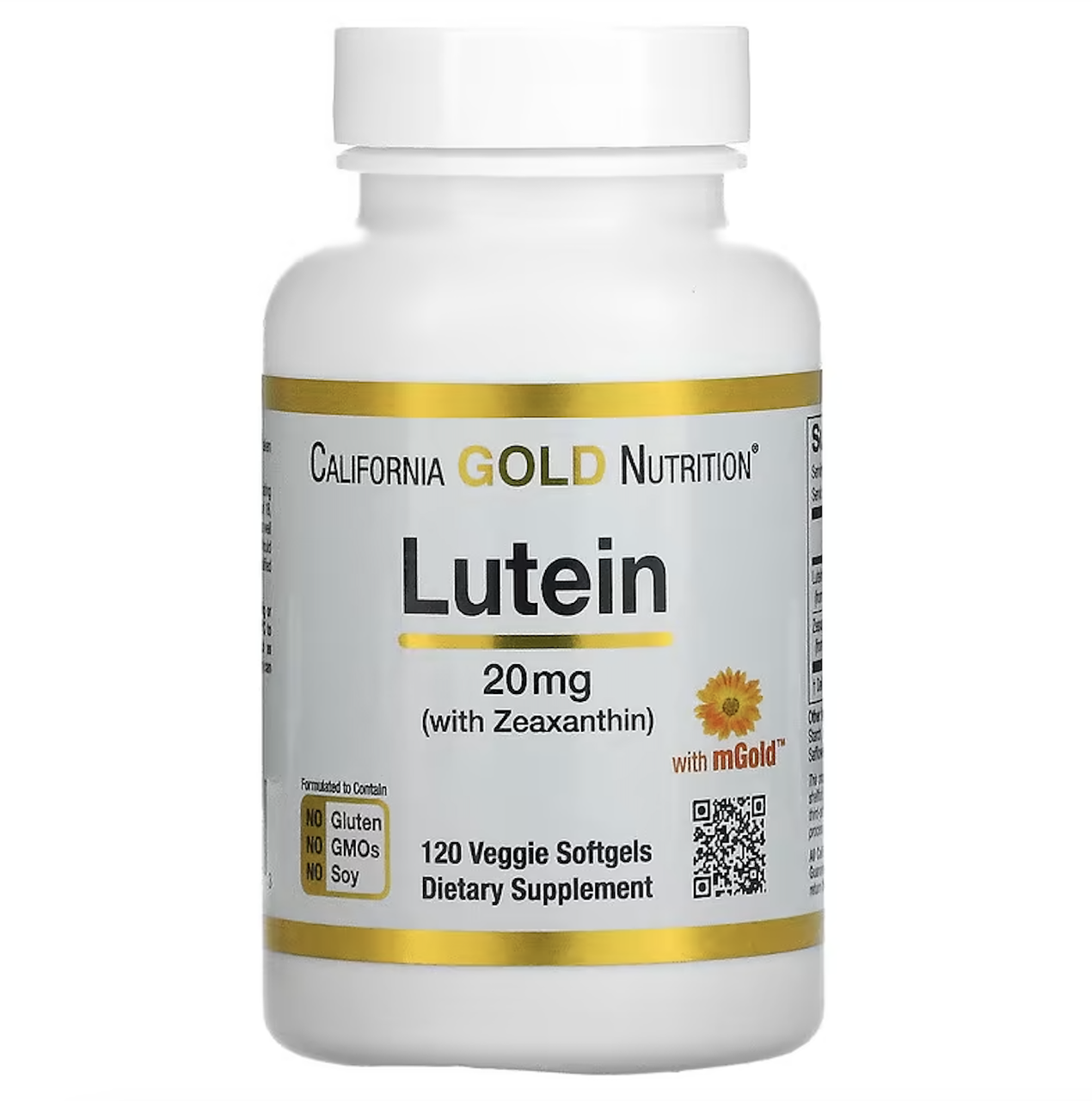 California Gold Nutrition, лютеїн із зеаксантином, 20 мг, 120 вегетаріанських капсул