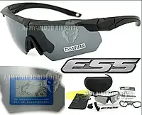 Тактические защитные очки ESS Crossbow с 3 линзами и диоптрийной вставкой - черные