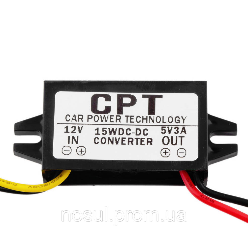 Автомобильный преобразователь напряжения CPT 12V - 5V (3A 15W) DC/DC бортовая сеть Converter Regulator - фото 3 - id-p326665223