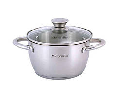 Каструля 3.0л з нержавіючої Сталі з кришкою 4902 ТМ KAMILLE