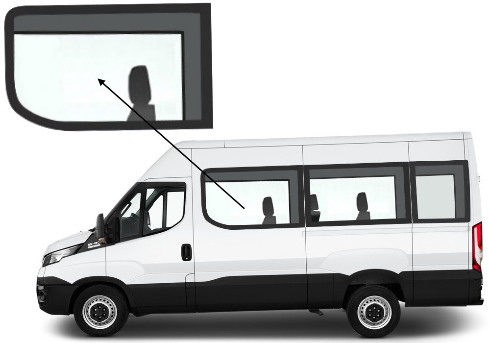 Бічне скло Iveco Daily 2014-2023 салону переднє ліве