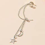 Вишуканий кафф кліпс на вухо місяць і зірочка зірка Star Earcuff, фото 6