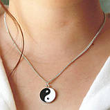 Підвіска інь-янь чорне та біле двосторонній амулет оберіг талісман кулон інь янь, фото 3