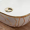 Умивальник (раковина) REA BELINDA WAVE WHITE GOLD накладний білий, фото 4