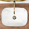 Умивальник (раковина) REA BELINDA WAVE WHITE GOLD накладний білий, фото 6
