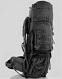 Тактичний каркасний похідний рюкзак Over Earth (модель 625) 80 літрів чорний, фото 4
