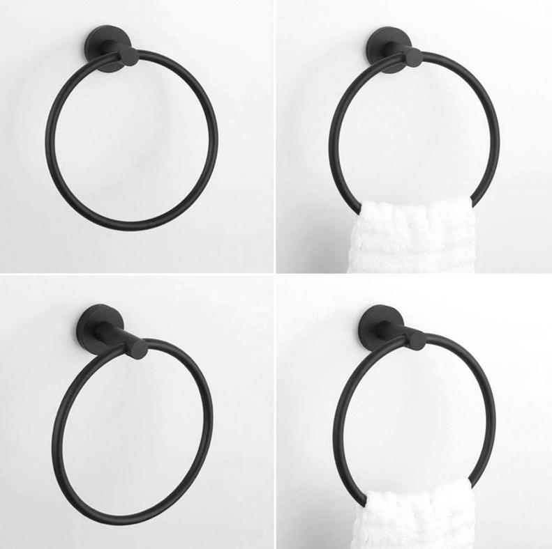 Полотенцедержатель кольцо REA MIST 05 BLACK черный - фото 4 - id-p1767241570