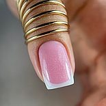 NAILSOFTHEDAY Bottle gel shimmer 04 – надміцний рожевий гель для нігтів зі срібним шимером, 10 мл, фото 4