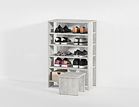 Полка с вместительными ящиками, обувная полка для хранения, размер мм: 600х935х344, цвет бетон