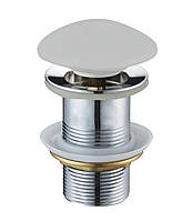Донный клапан для раковины MEXEN KLIK-KLAK PLATINUM GRAY MATT без перелива, с керамической крышкой