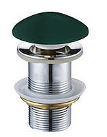 Донный клапан для раковины MEXEN KLIK-KLAK DARK GREEN MATT без перелива, с керамической крышкой