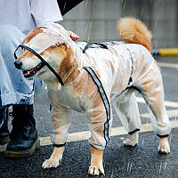 Дождевик с капюшоном для собак Yiwu, комбинезон прозрачный унисекс 7XL
