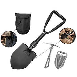 Лопата саперська складна H-135, чохол, середня 47 см, колір чорний