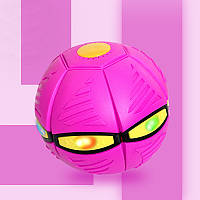 Интерактивная игрушка для детей летающий мяч фрисби трансформер розовый