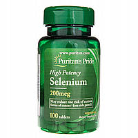 Минерал Селен-антиоксидант Puritan's Pride Selenium 200 mcg 100 Tablets