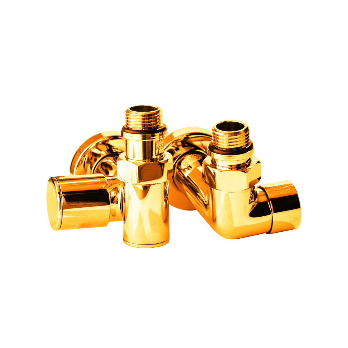 Кран кутовий під ТЕН, 1/2"х1/2", під золото, 2шт. 21-432430-7777