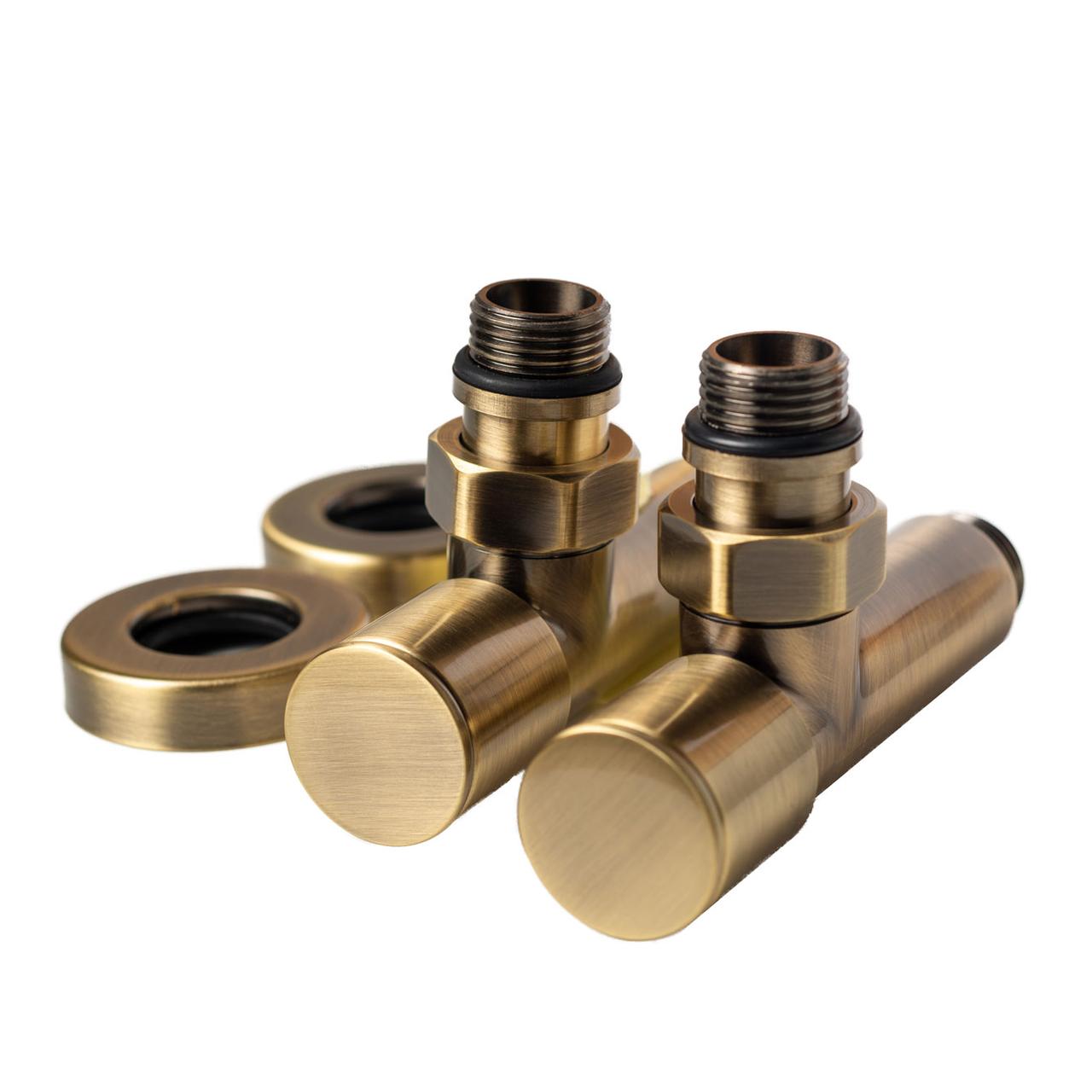 Кран кутовий для рушникосушки Raftec 1/2 "х1/2", подовжений, бронза, 2шт. 25-530430-4012, фото 1