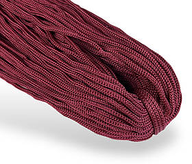 Шнур одежний круглий 4 мм колір Бордрвий 100 метрів