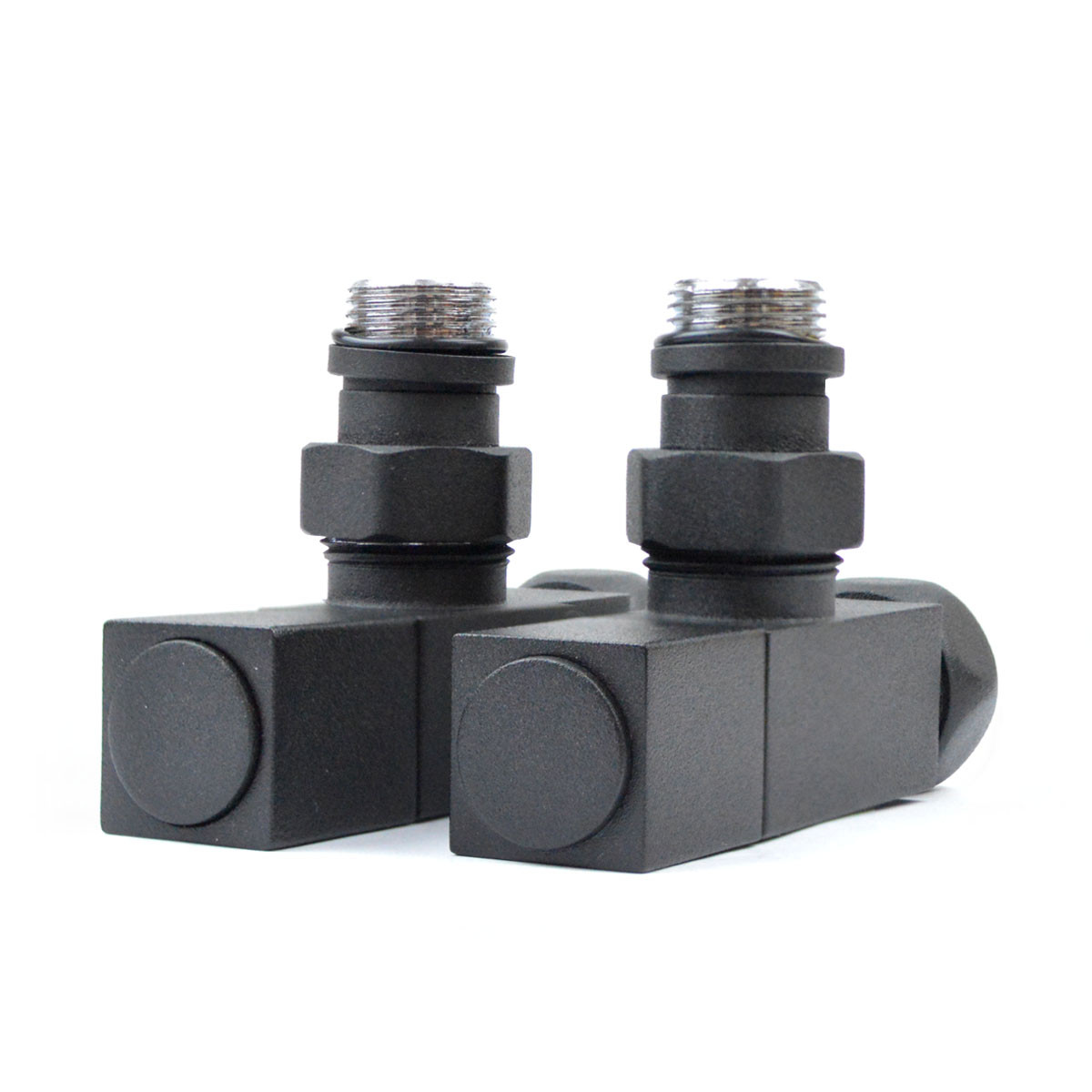 Кран кутовий Квадро 3/4"х1/2", чорний, 2шт. 21-633550-0855