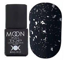 Top Leaf Silver Mat MOON FULL - матовий топ без липкого шару із сріблястими пластівцями, 8 мл