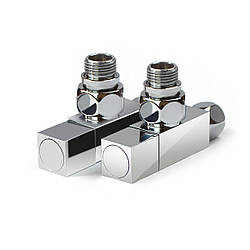 Кран кутовий для рушникосушки Raftec Quadro 1/2х1/2 Chrome, 2шт. 25-033430-5012 Navin