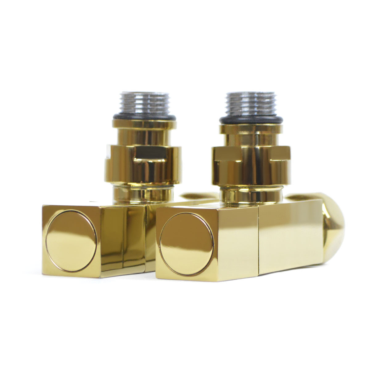 Кран кутовий для рушникосушки Raftec Quadro 1/2х1/2, золото, 2шт. 25-433430-5012, фото 1